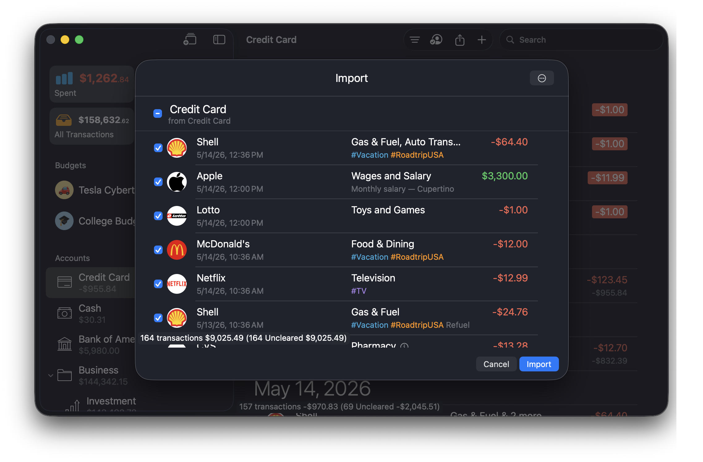 Money Import Dark Appearance